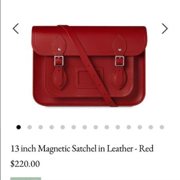 Cambridge Satchel Bag Leather Red Large - Picture 3 of 3